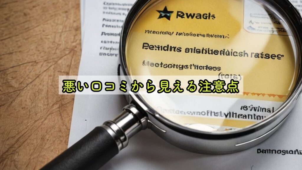 悪い口コミから見える注意点