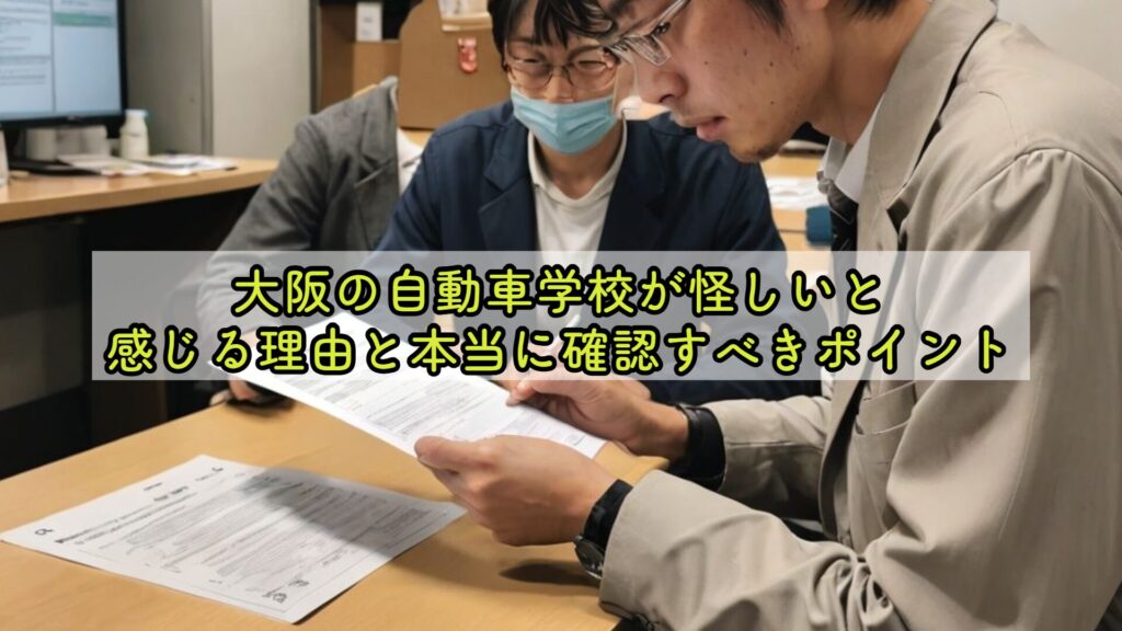 大阪の自動車学校が怪しいと感じる理由と本当に確認すべきポイント
