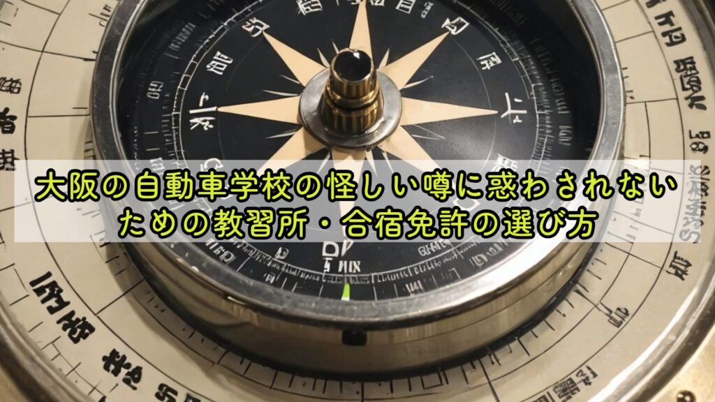 大阪の自動車学校の怪しい噂に惑わされないための教習所・合宿免許の選び方