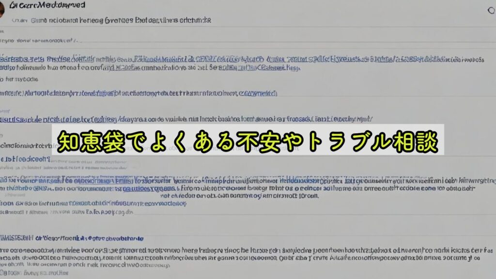知恵袋でよくある不安やトラブル相談