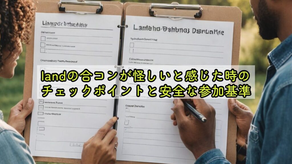 landの合コンが怪しいと感じた時のチェックポイントと安全な参加基準