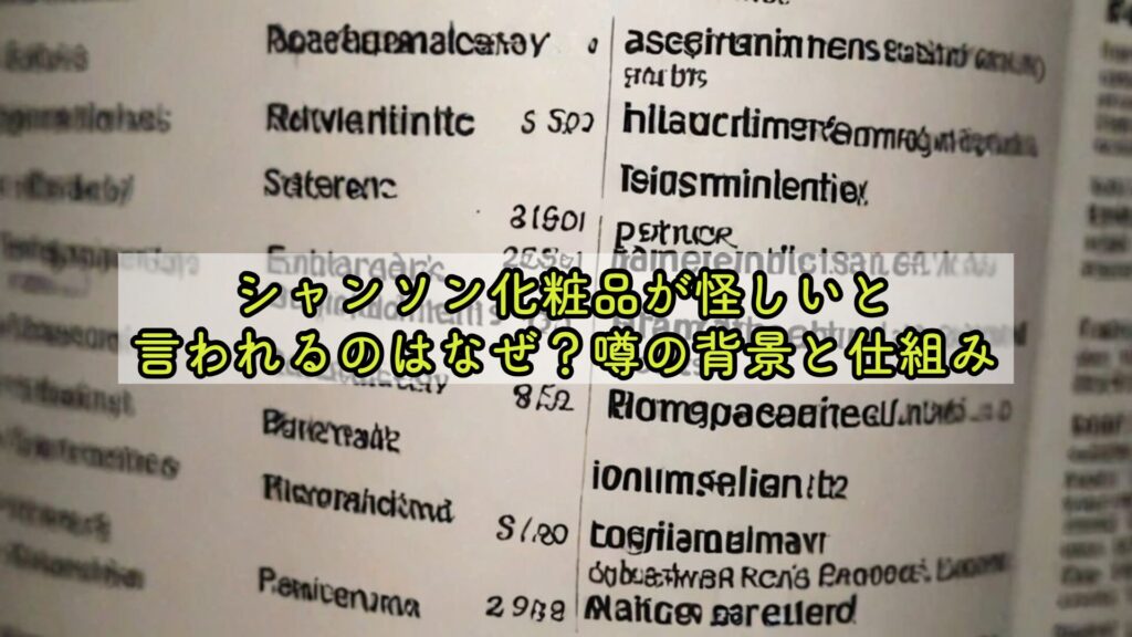 シャンソン化粧品が怪しいと言われるのはなぜ?噂の背景と仕組み