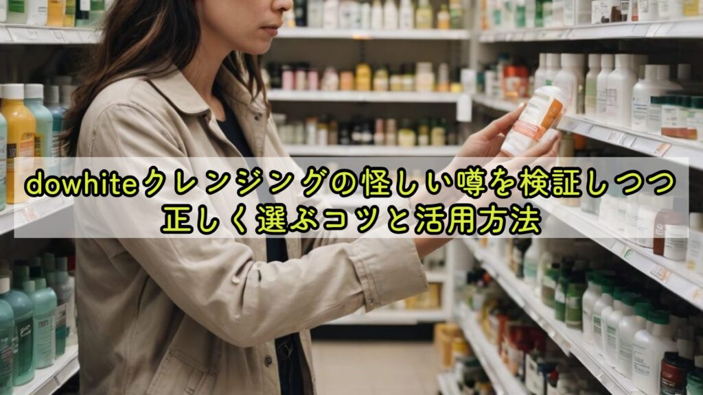 dowhiteクレンジングの怪しい噂を検証しつつ正しく選ぶコツと活用方法