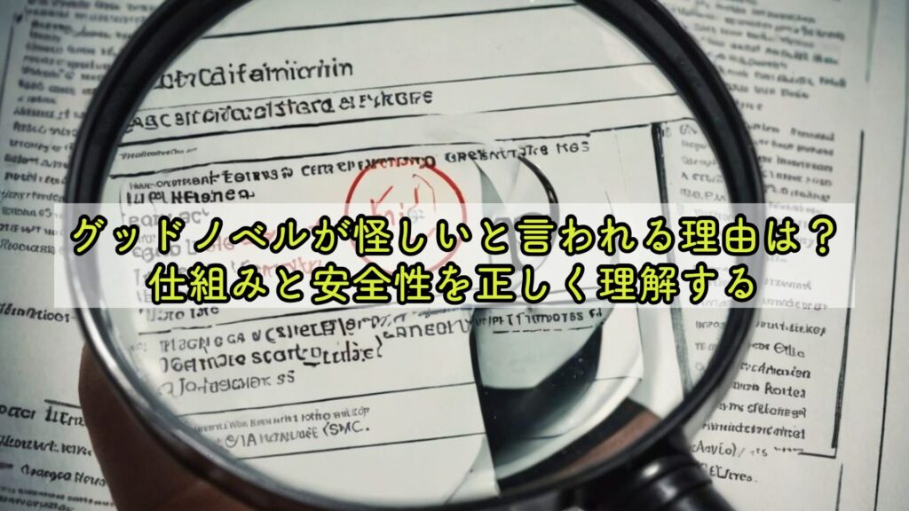 グッドノベルが怪しいと言われる理由は？仕組みと安全性を正しく理解する