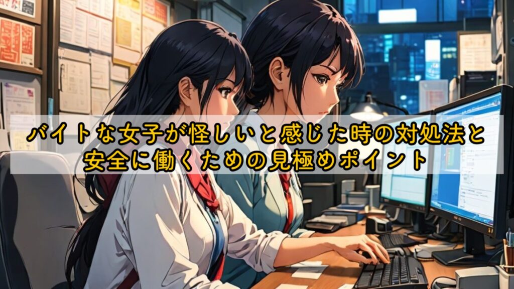 バイトな女子が怪しいと感じた時の対処法と安全に働くための見極めポイント