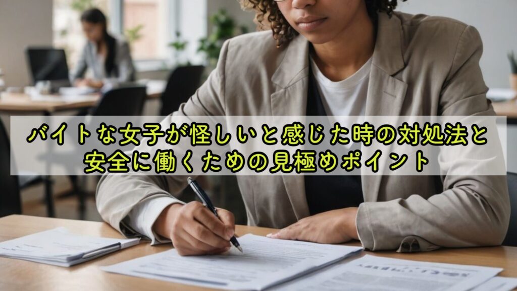 バイトな女子が怪しいと感じた時の対処法と安全に働くための見極めポイント