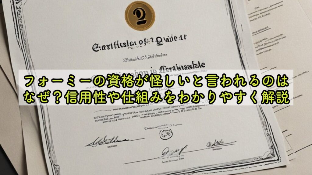 フォーミーの資格が怪しいと言われるのはなぜ？信用性や仕組みをわかりやすく解説