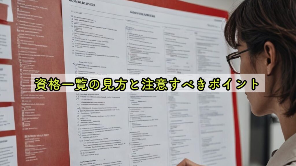 資格一覧の見方と注意すべきポイント
