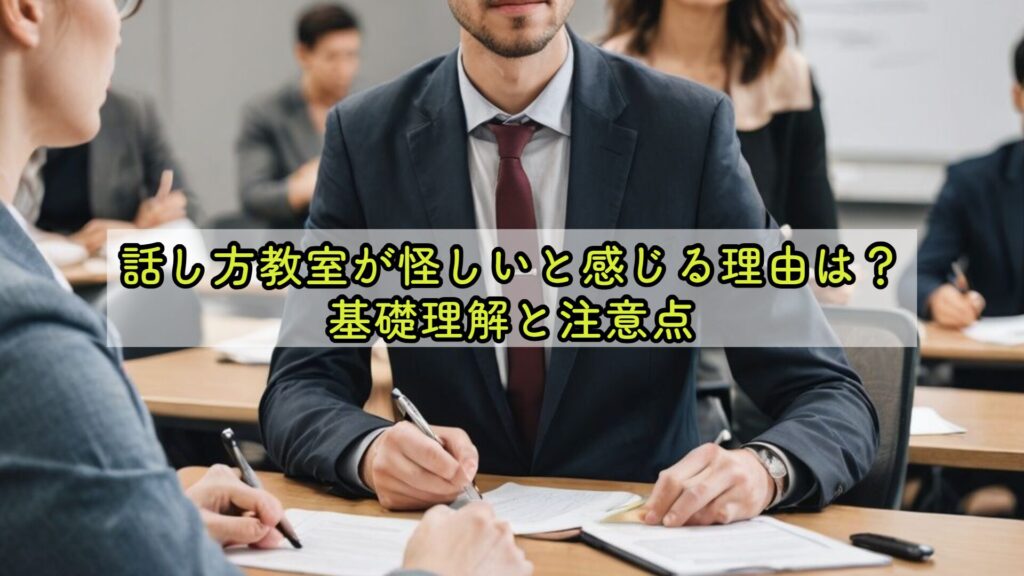 話し方教室が怪しいと感じる理由は?基礎理解と注意点