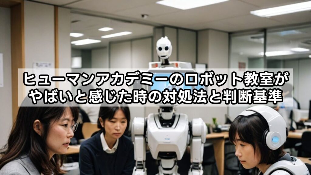 ヒューマンアカデミーのロボット教室がやばいと感じた時の対処法と判断基準