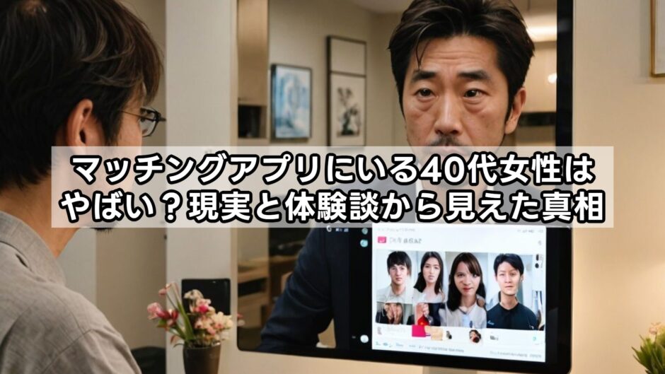 マッチングアプリにいる40代女性はやばい？現実と体験談から見えた真相