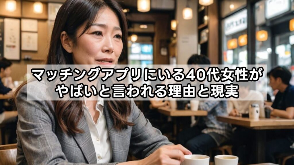 マッチングアプリにいる40代女性がやばいと言われる理由と現実