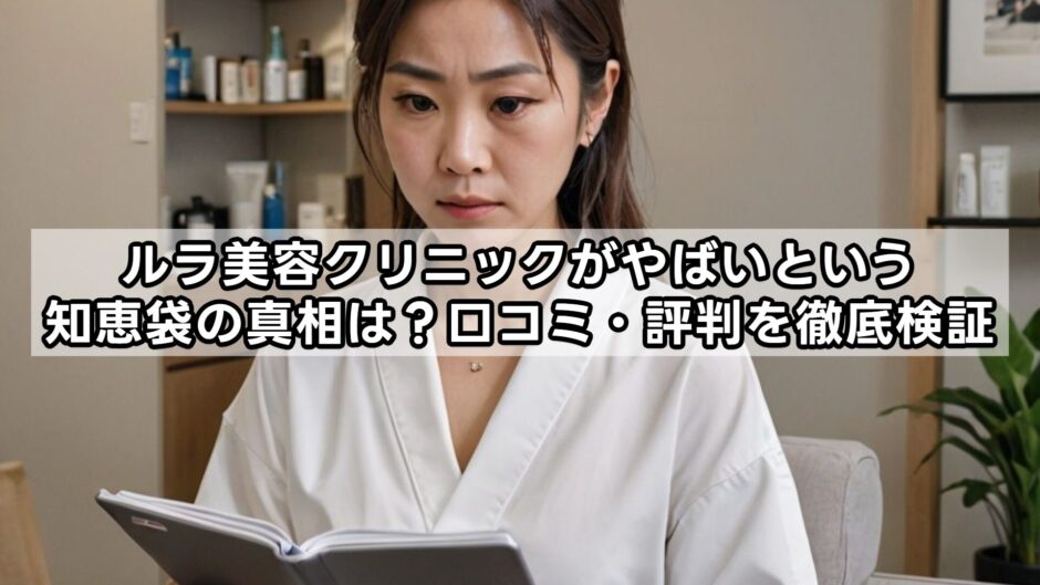 ルラ美容クリニックがやばいという知恵袋の真相は？口コミ・評判を徹底検証