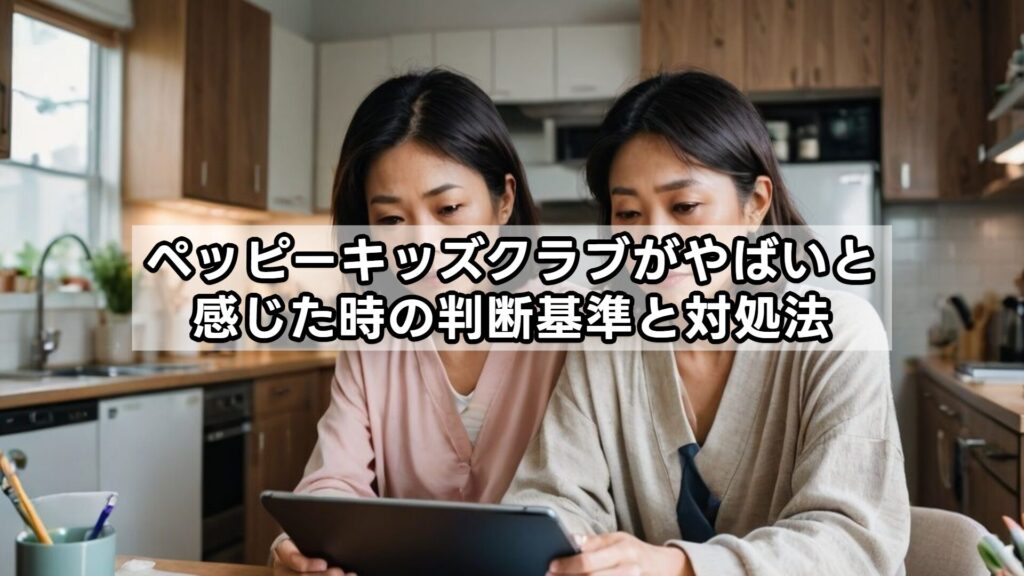 ペッピーキッズクラブがやばいと感じた時の判断基準と対処法