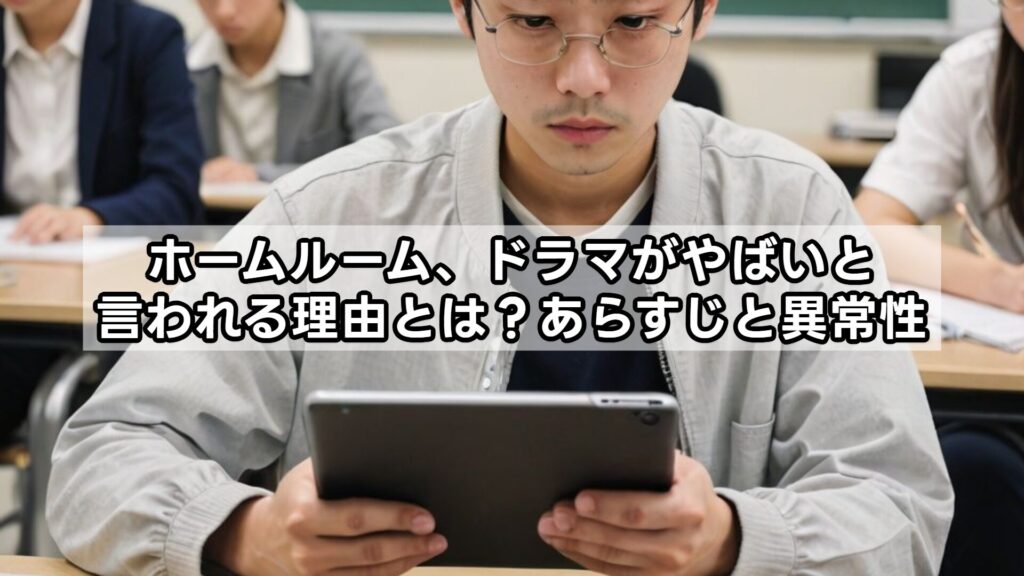 ホームルーム、ドラマがやばいと言われる理由とは？あらすじと異常性