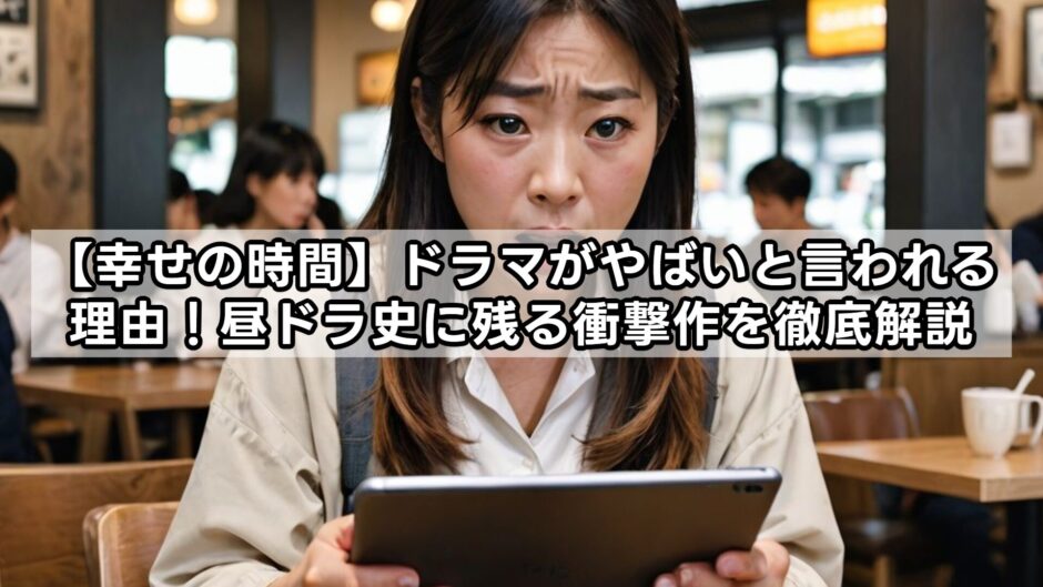 【幸せの時間】ドラマがやばいと言われる理由！昼ドラ史に残る衝撃作を徹底解説