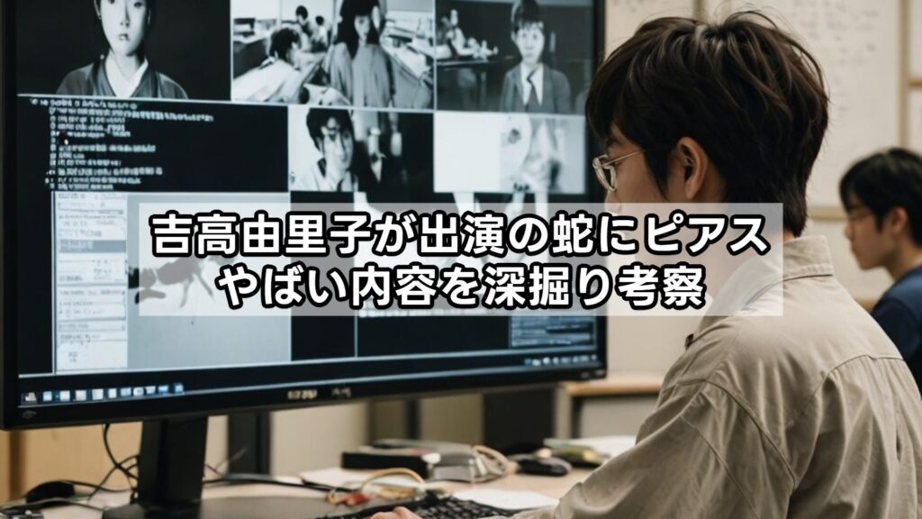 吉高由里子が出演の蛇にピアス、やばい内容を深掘り考察
