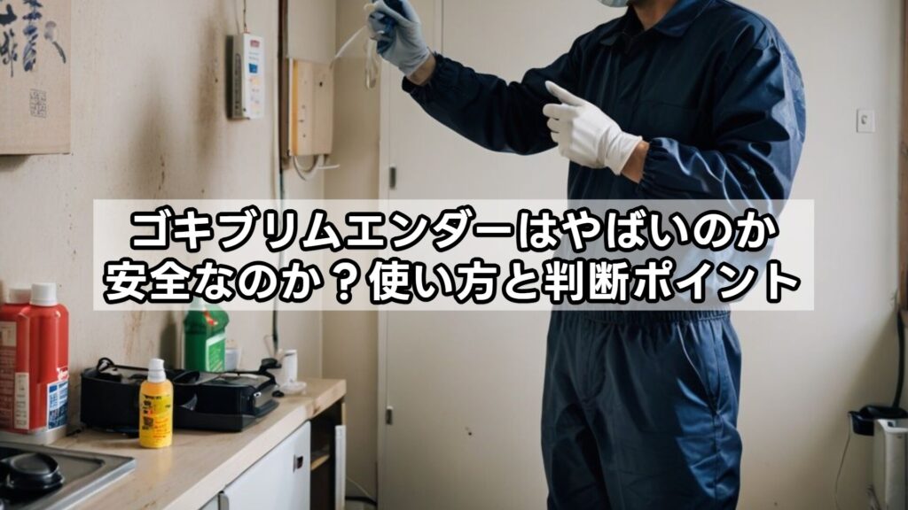 ゴキブリムエンダーはやばいのか安全なのか？使い方と判断ポイント