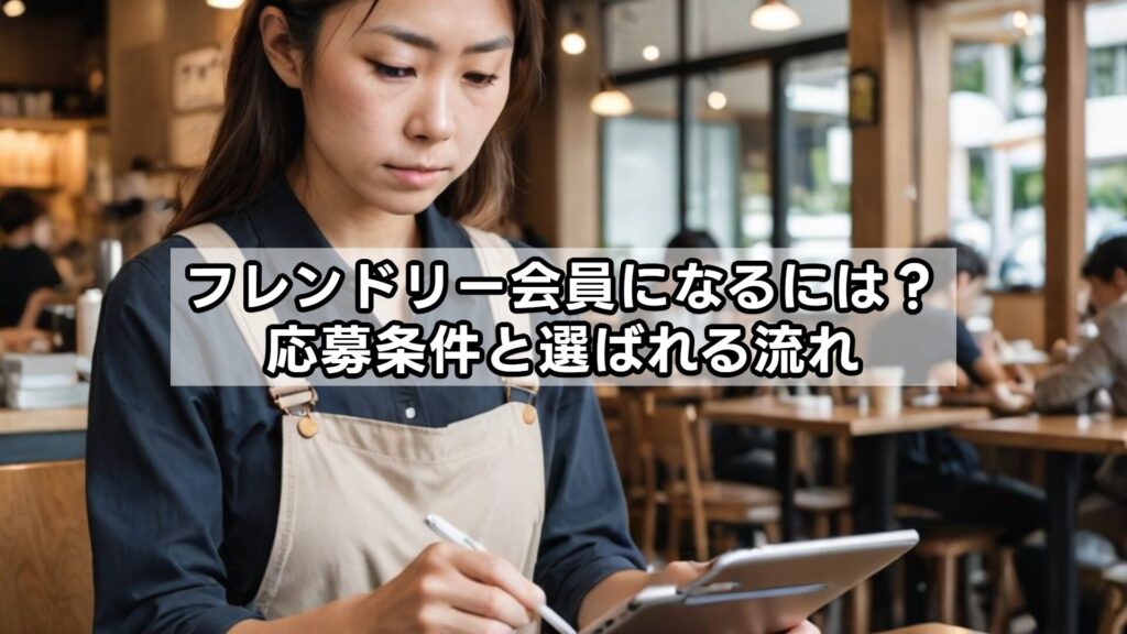 フレンドリー会員になるには?応募条件と選ばれる流れ