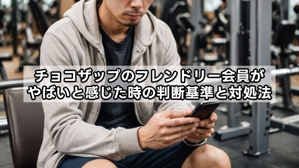 チョコザップのフレンドリー会員がやばいと感じた時の判断基準と対処法