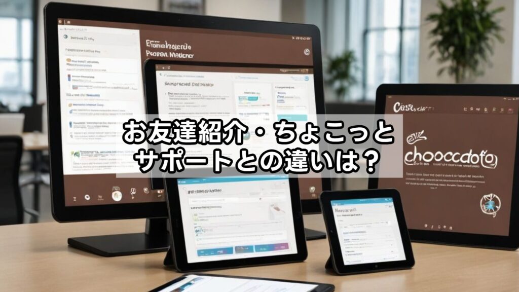 お友達紹介・ちょこっとサポートとの違いは?