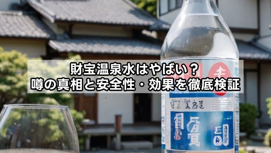 財宝温泉水はやばい？噂の真相と安全性・効果を徹底検証