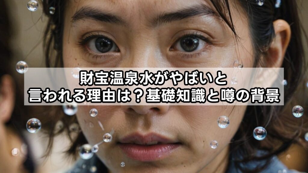 財宝温泉水がやばいと言われる理由は？基礎知識と噂の背景