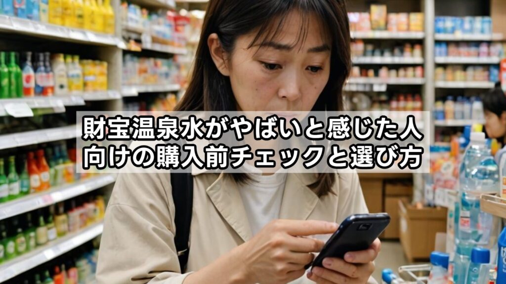 財宝温泉水がやばいと感じた人向けの購入前チェックと選び方