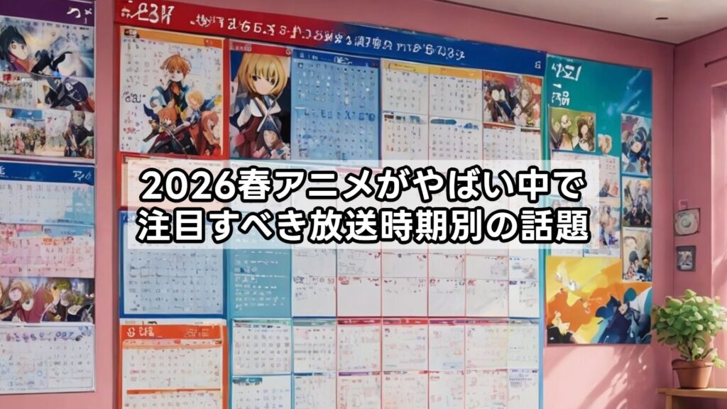 2026春アニメがやばい中で注目すべき放送時期別の話題