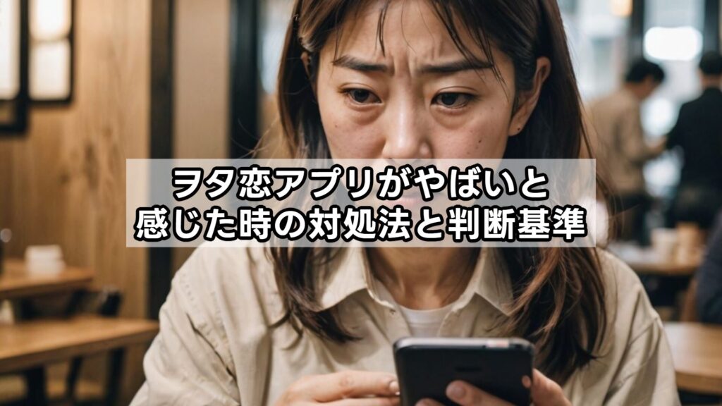 ヲタ恋アプリがやばいと感じた時の対処法と判断基準