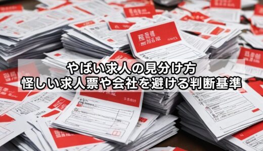 やばい求人の見分け方｜怪しい求人票や会社を避ける判断基準