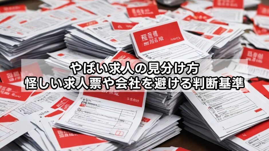 やばい求人の見分け方｜怪しい求人票や会社を避ける判断基準