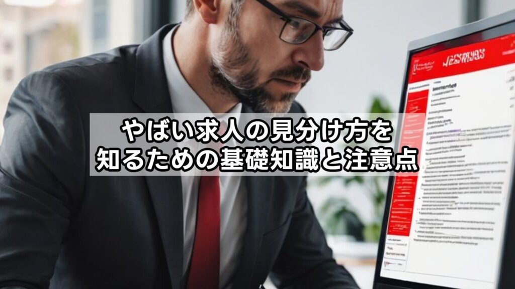 やばい求人の見分け方を知るための基礎知識と注意点