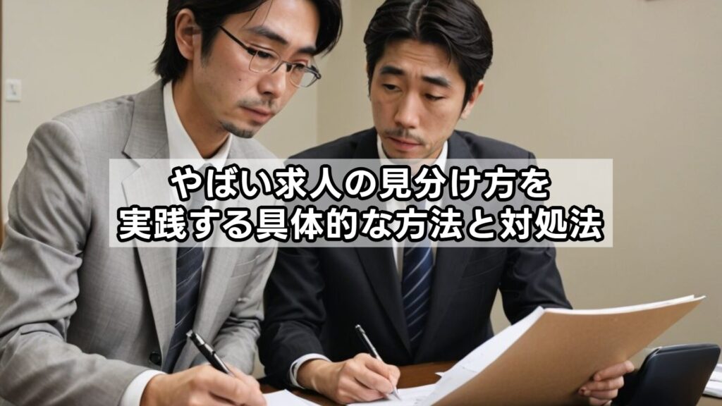 やばい求人の見分け方を実践する具体的な方法と対処法