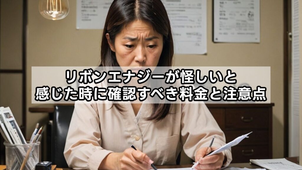 リボンエナジーが怪しいと感じた時に確認すべき料金と注意点