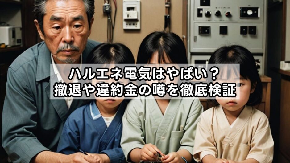 ハルエネ電気はやばい？撤退や違約金の噂を徹底検証