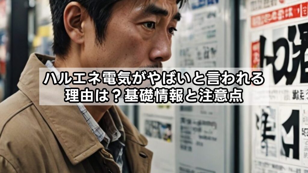 ハルエネ電気がやばいと言われる理由は？基礎情報と注意点