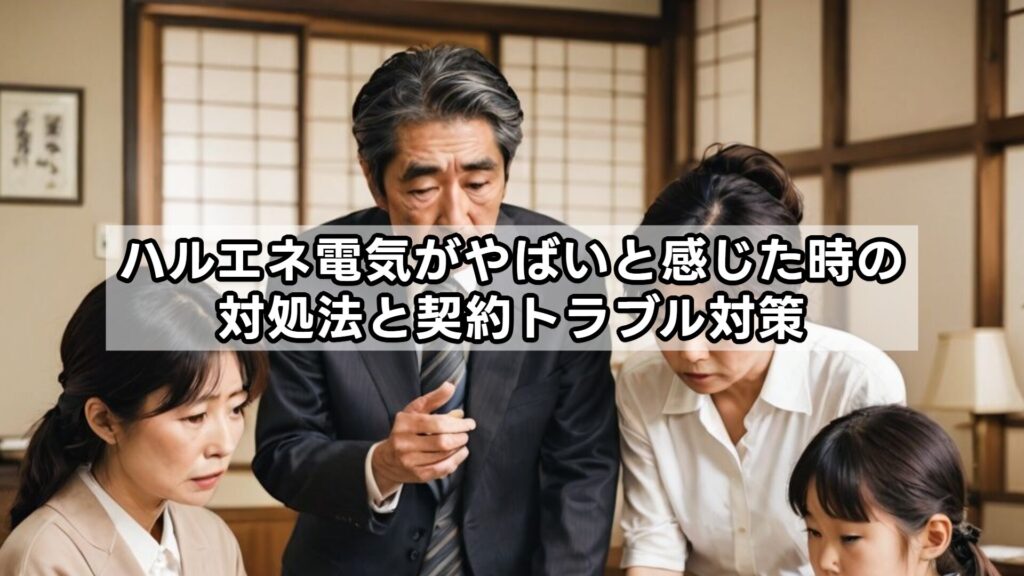ハルエネ電気がやばいと感じた時の対処法と契約トラブル対策