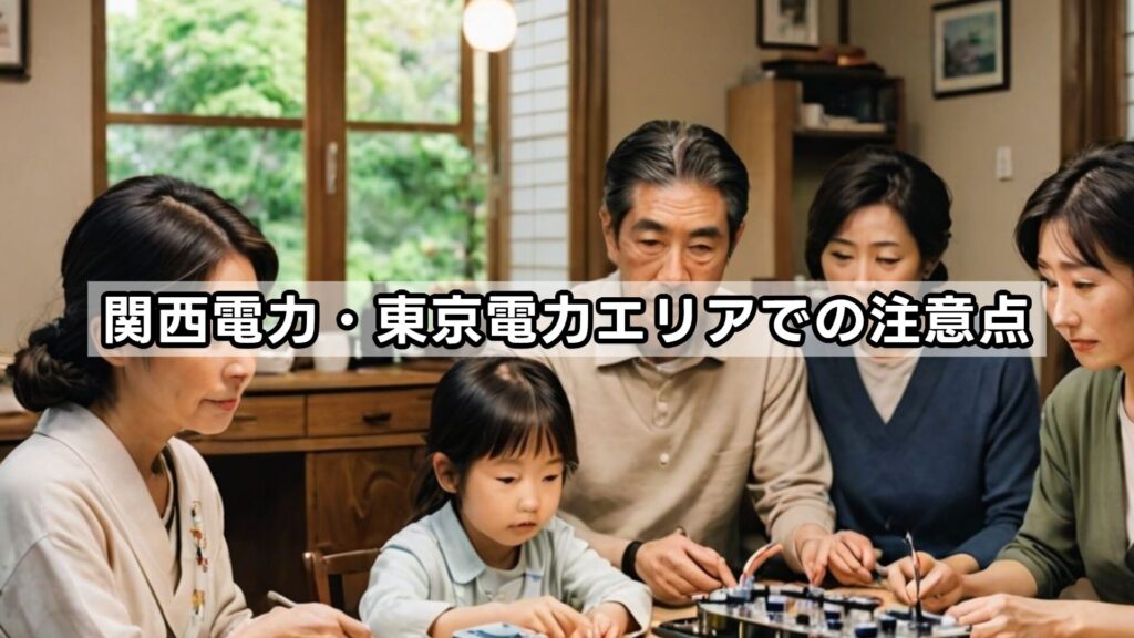 関西電力・東京電力エリアでの注意点