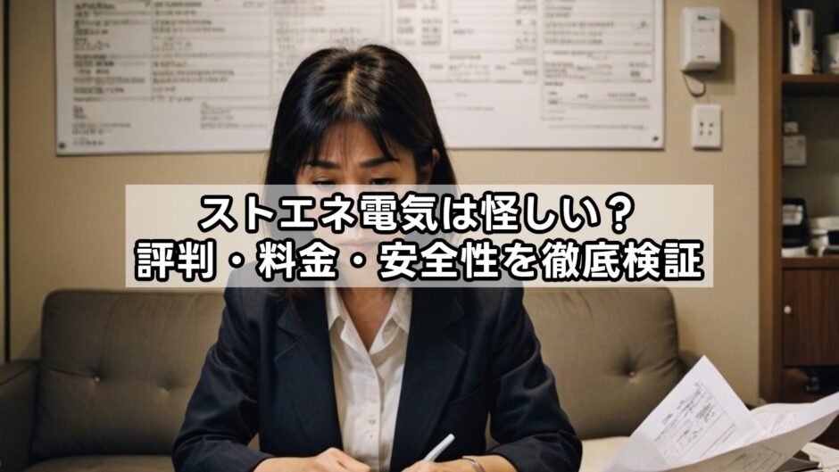 ストエネ電気は怪しい？評判・料金・安全性を徹底検証