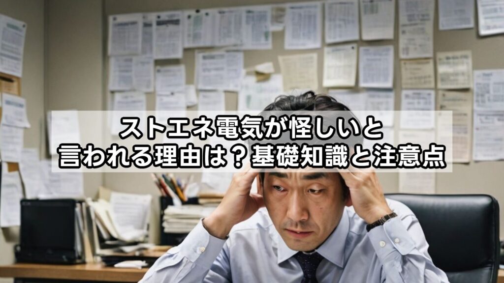 ストエネ電気が怪しいと言われる理由は？基礎知識と注意点