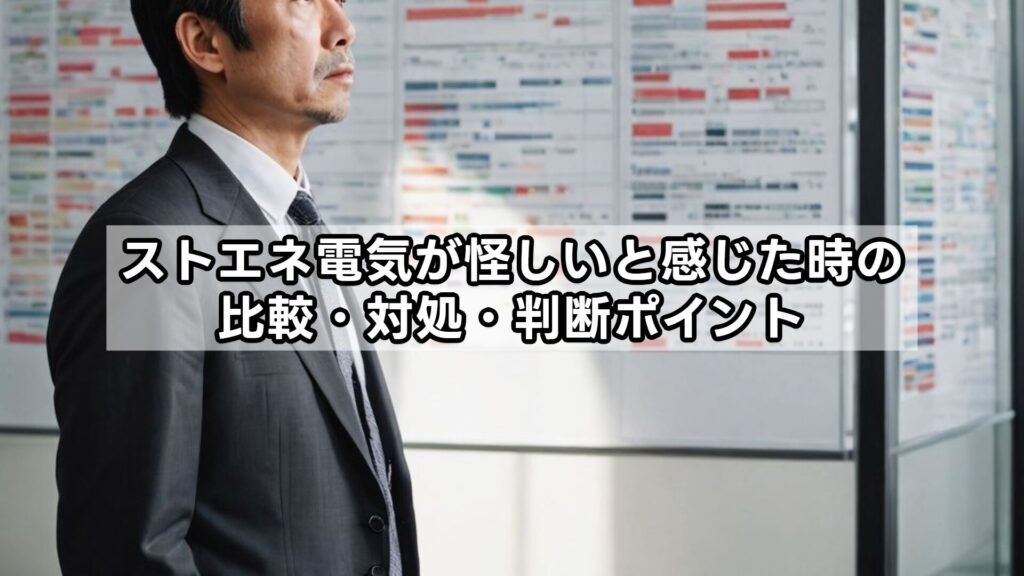 ストエネ電気が怪しいと感じた時の比較・対処・判断ポイント