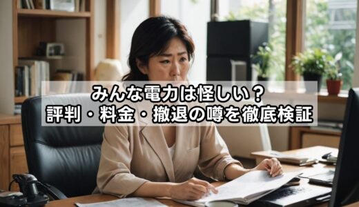 みんな電力は怪しい？評判・料金・撤退の噂を徹底検証