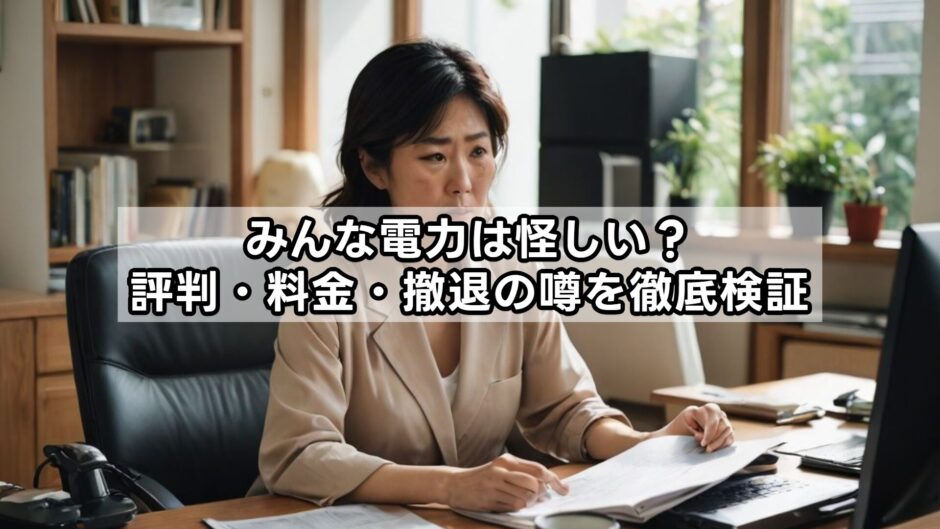 みんな電力は怪しい？評判・料金・撤退の噂を徹底検証