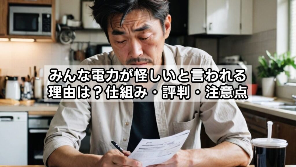 みんな電力が怪しいと言われる理由は?仕組み・評判・注意点