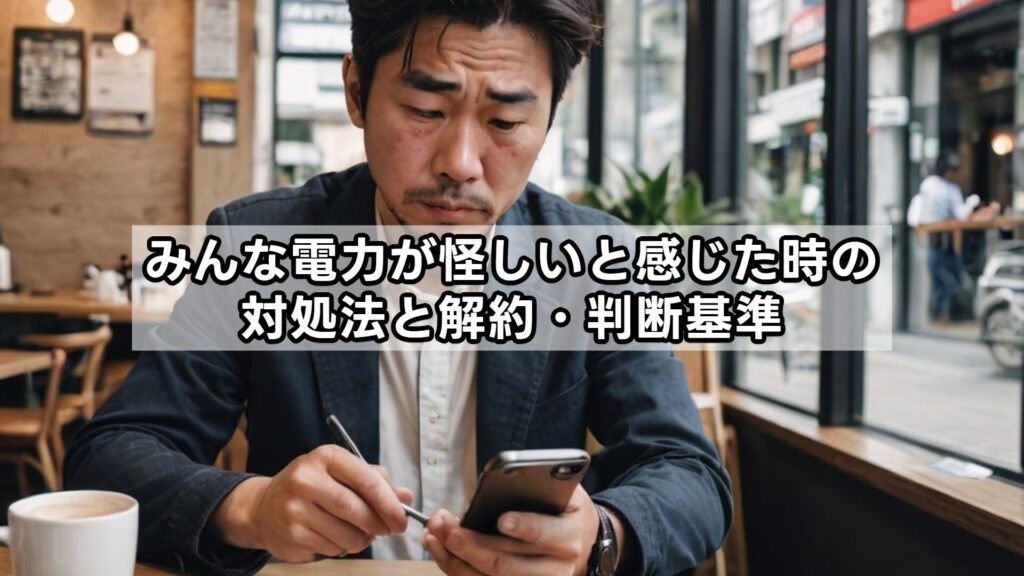 みんな電力が怪しいと感じた時の対処法と解約・判断基準