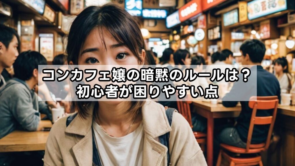 コンカフェ嬢の暗黙のルールは？初心者が困りやすい点