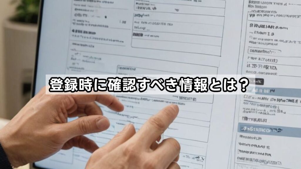 登録時に確認すべき情報とは?
