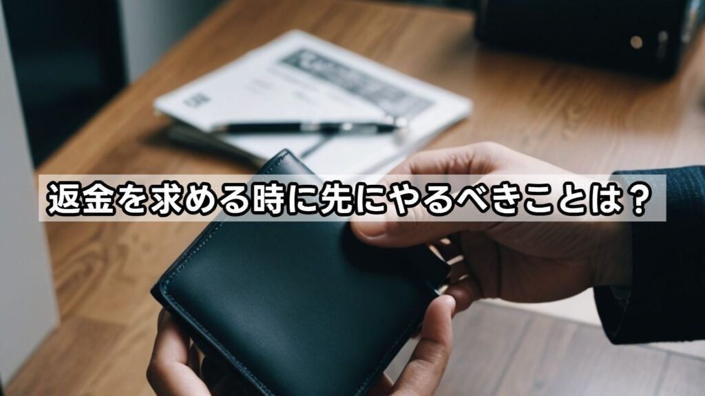 返金を求める時に先にやるべきことは？