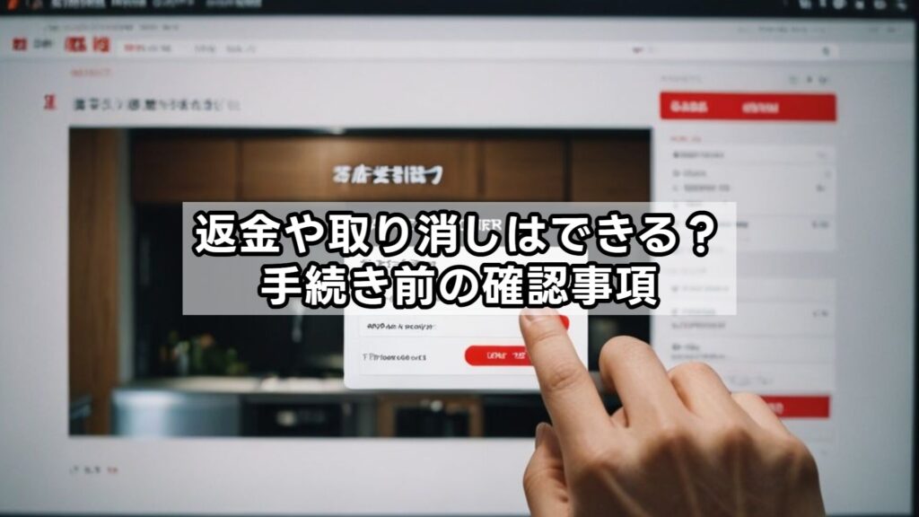 返金や取り消しはできる？手続き前の確認事項
